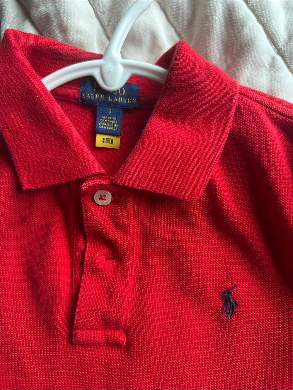 Ralph Lauren Kids Bright Red Polo with Navy Pony